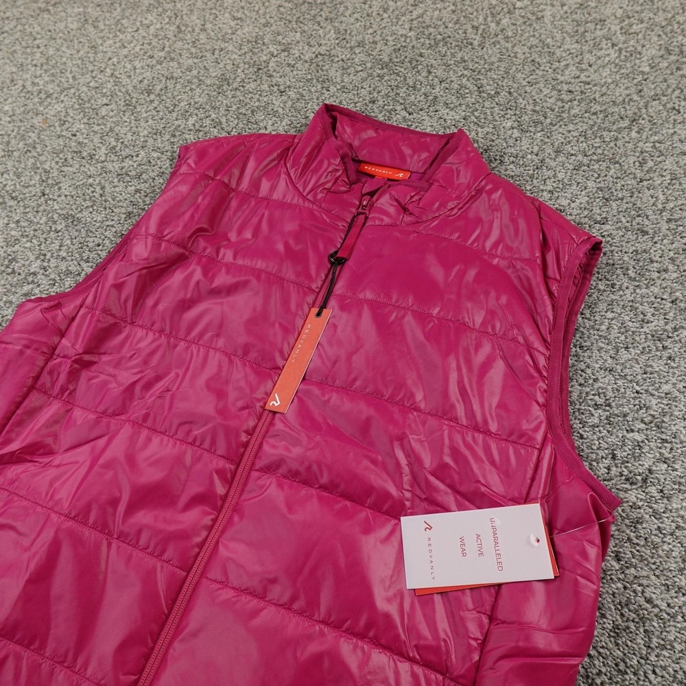 NEW Redvanly Vest Mens‎ L Pink Red Quilted Insulated Full Zip Golf Lightweight